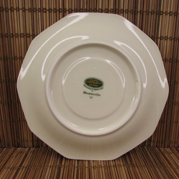 Vintage Art Deco Deauville 6" Saucer 10 Sided Cream Bavaria Community China Onei - Picture 5 of 6